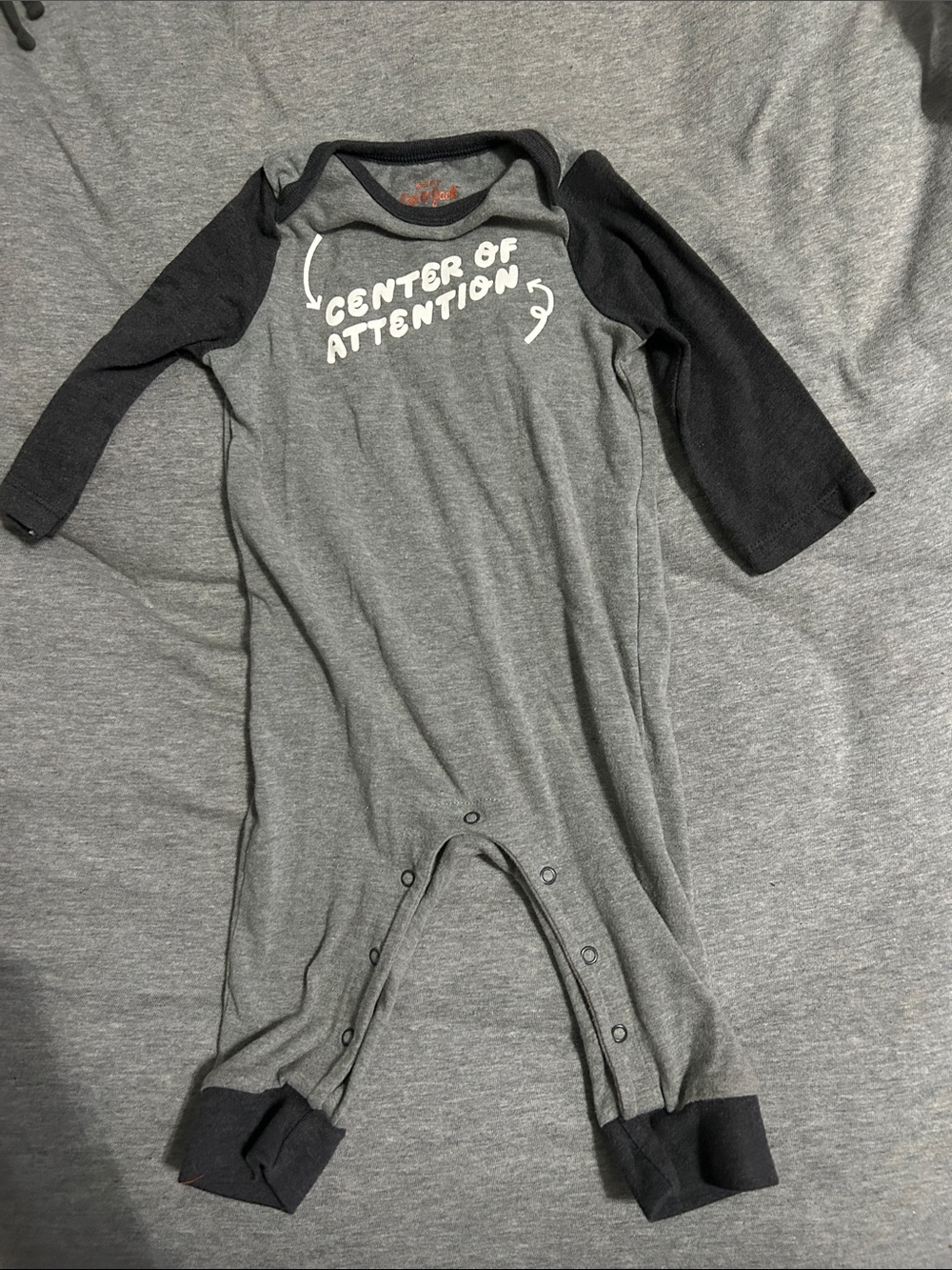 Cat & Jack Gray and Black 'Center of Attention' One-Piece